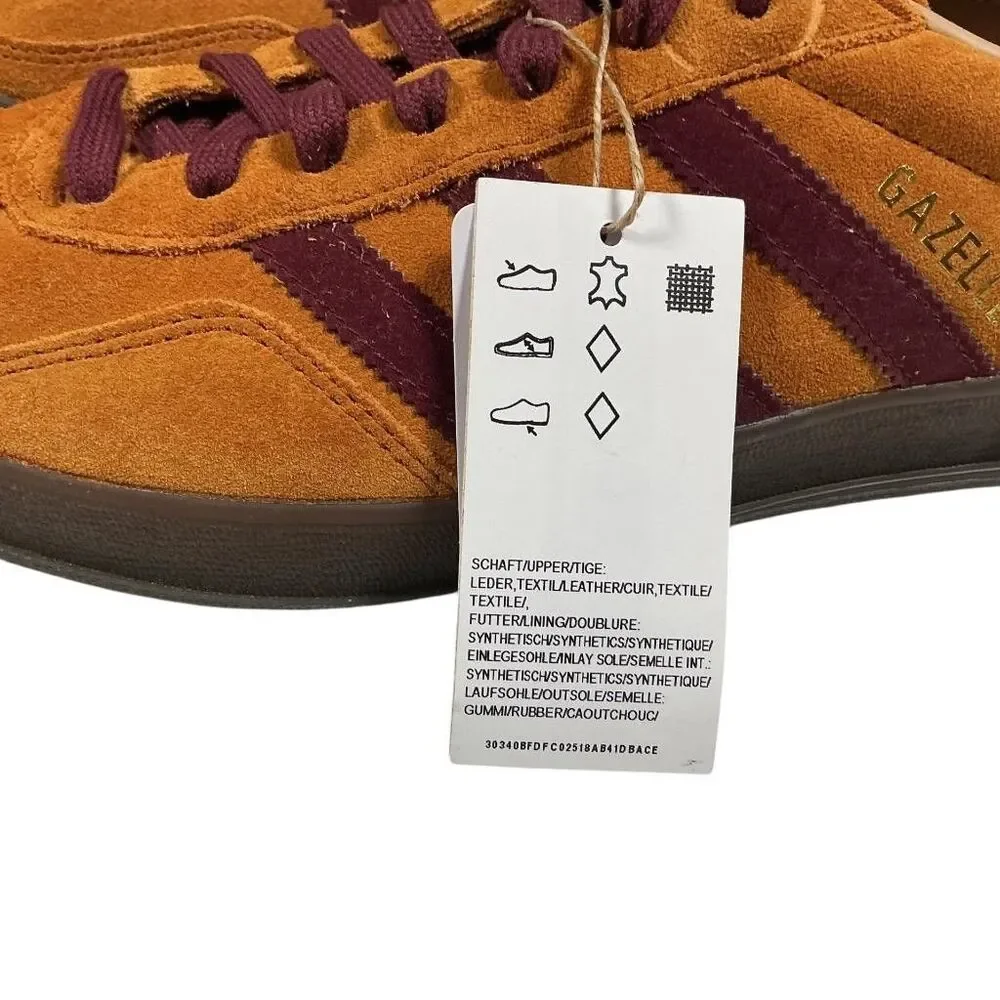 Adidas Gazelle Indoor Sneakers Mens 10 Craft Ochre Shadow Red Suede Gum Sole NEW